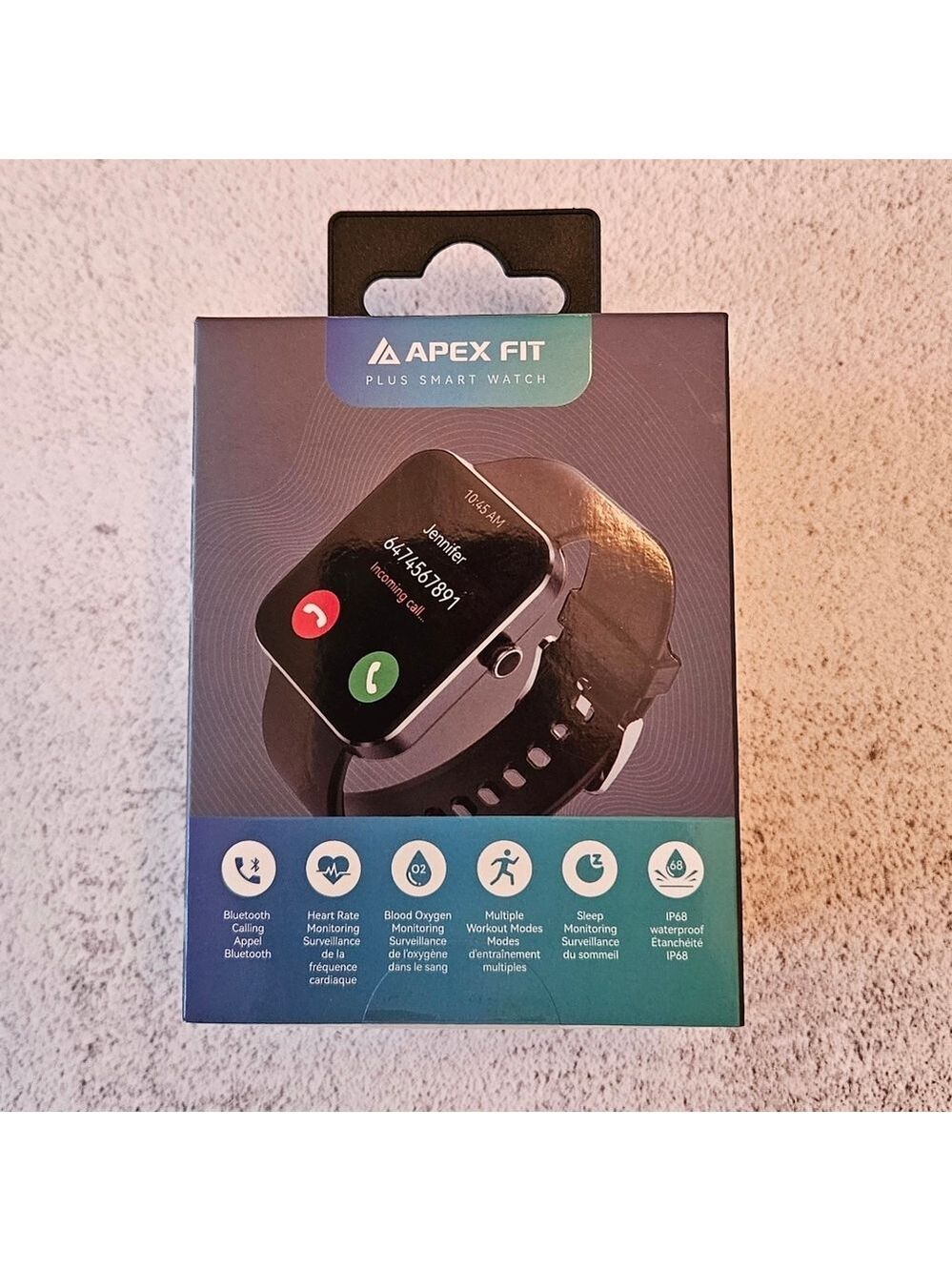 Apex Fit Plus Smart Watch w/ Bluetooth, Brand New, Sealed Box, Sleep, Oxygen, HR